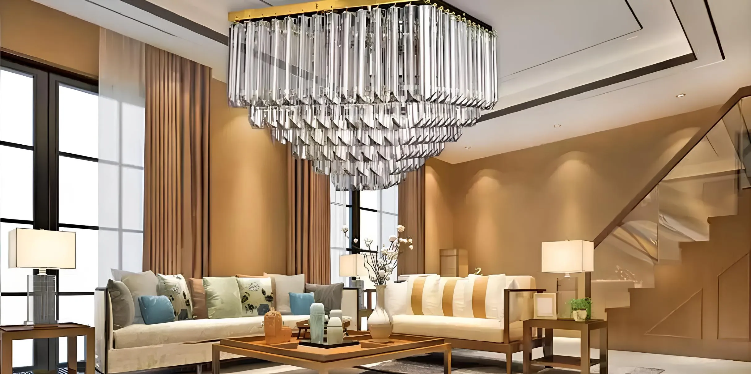 Kronleuchter Deckenleuchte Hängeleuchte neu Wohnzimmer gold Modern