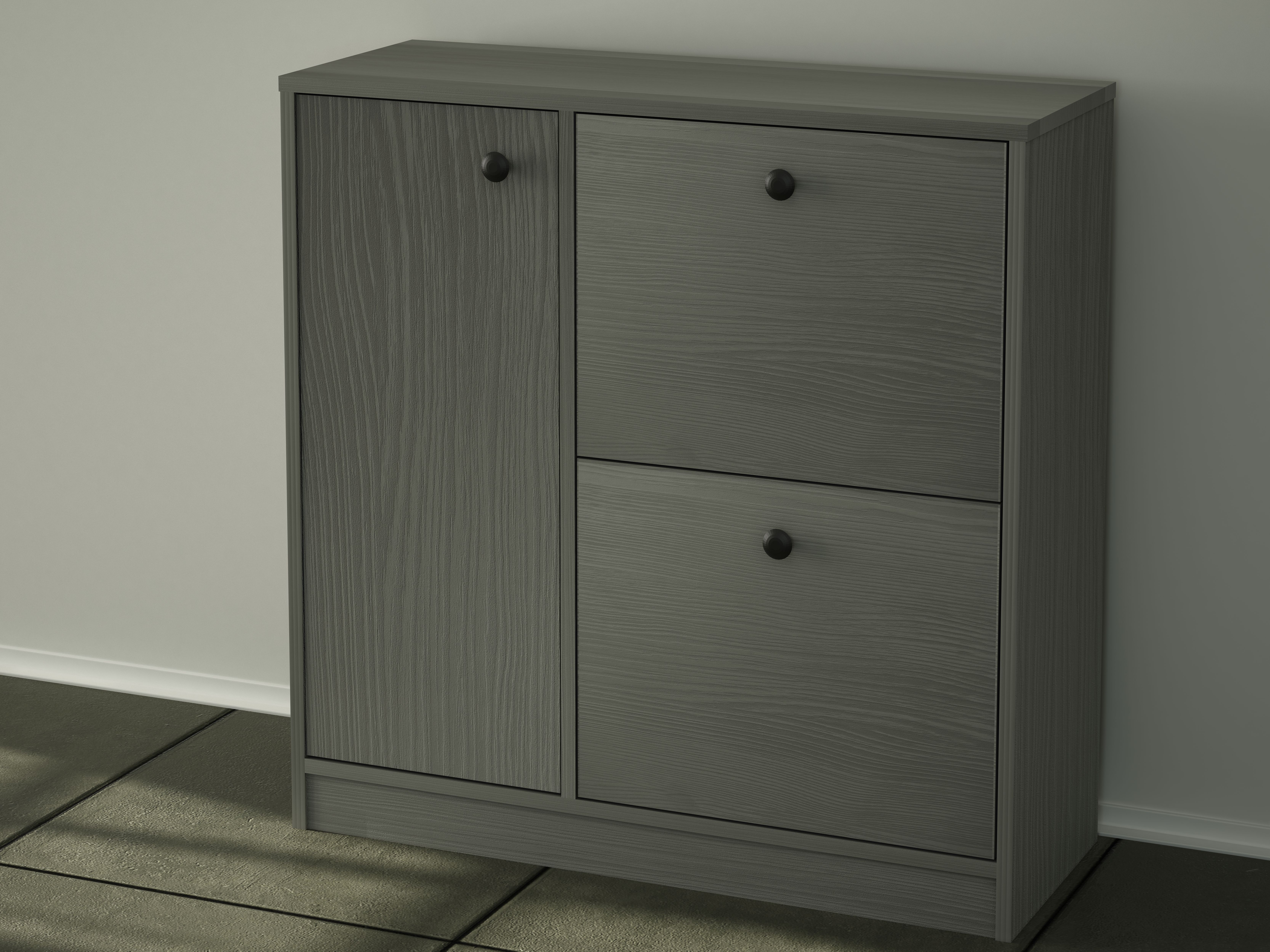 New Gray Modern Style Wooden Vestibule Storage Shoe Furniture-