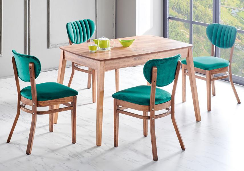 Esszimmer Set Ausziehbar Esstisch 4x Stühle Luxus Set Grün …