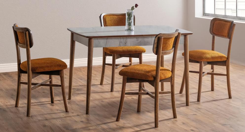 Luxus Esszimmer Set Braun Garnitur Tisch 4x Stühle Design …