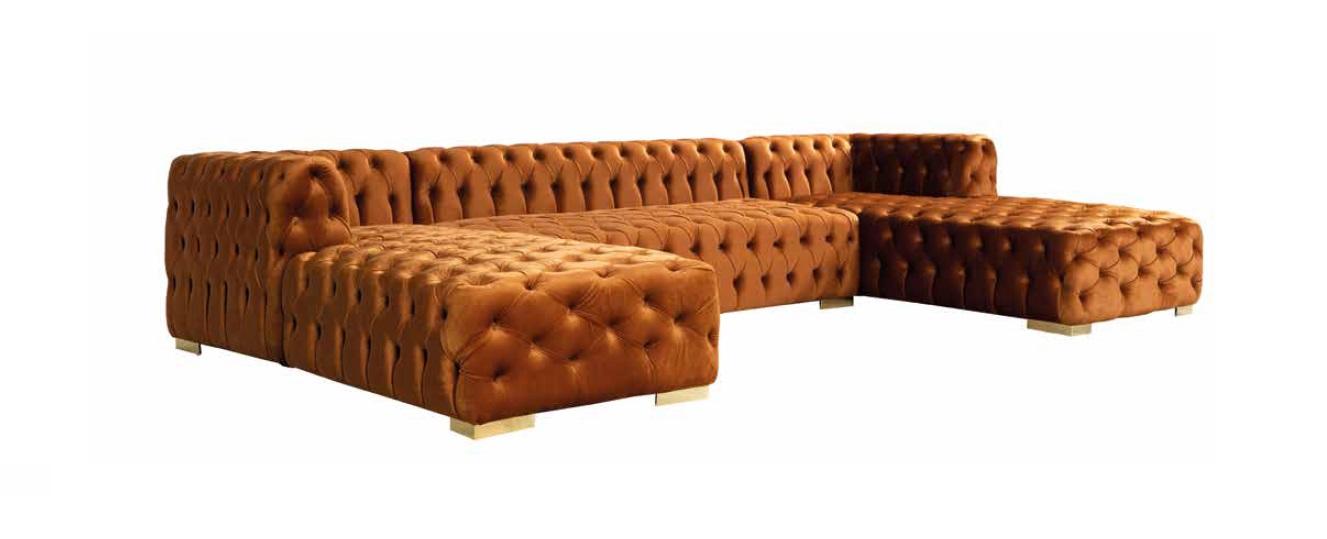 Stoff Ecksofa Samt Couch Wohnlandschaft Eckcouch Möbel | Chesterfield eBay Gold