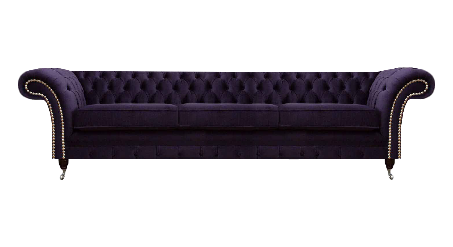 Design Chesterfield Wohnzimmer Dreisitzer Sofa Couch Lila Polstermöbel