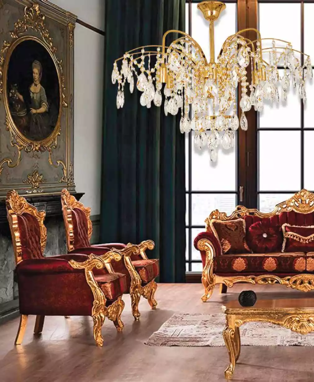 Kronleuchter Französisch Gold im Wohnzimmer Leuchte …