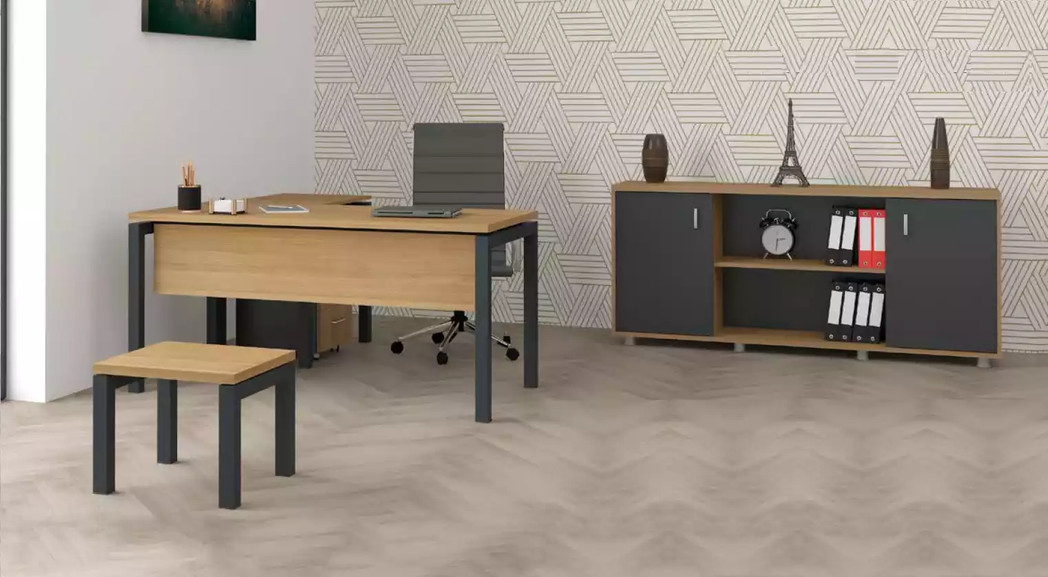 Büro Einrichtung Schreibtisch Aktenschrank Schrank Couchtisch 2tlg Set