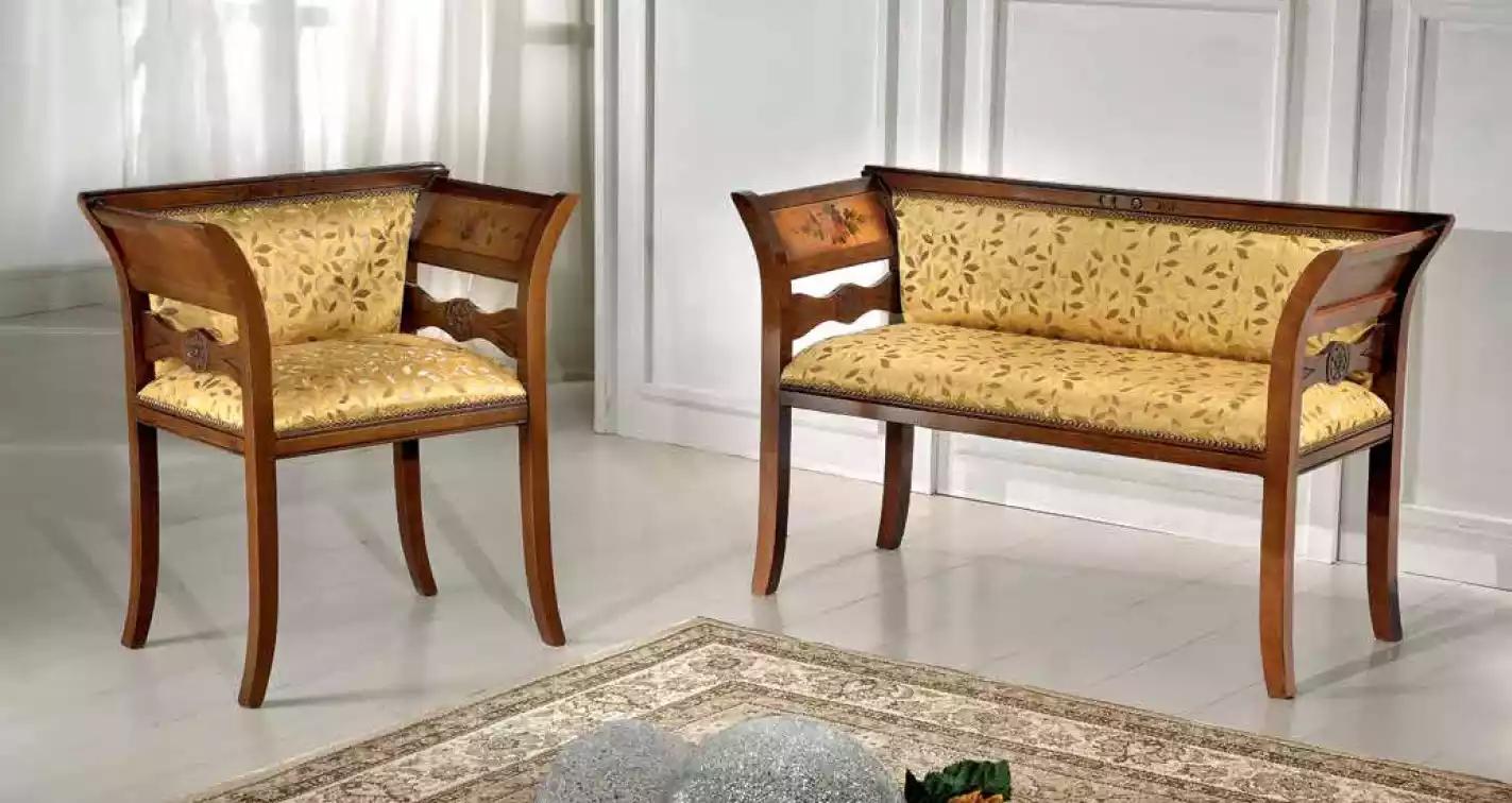 Designer Sitzgarnitur Polsterbank Luxus Sitzmöbel Stoff …