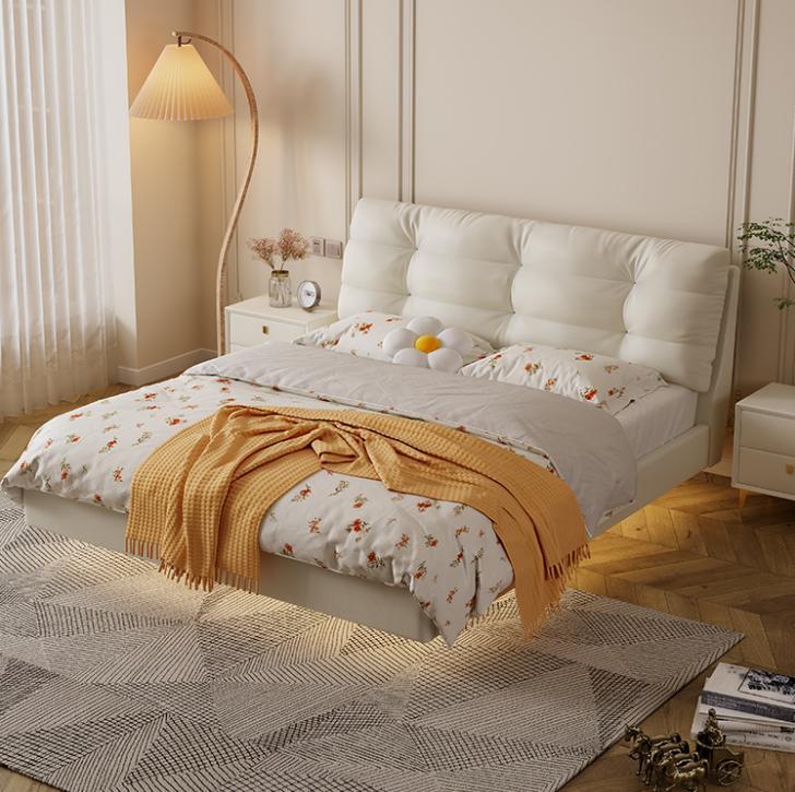 Schlafzimmer Holzgestell Möbel Weißes Doppelbett …