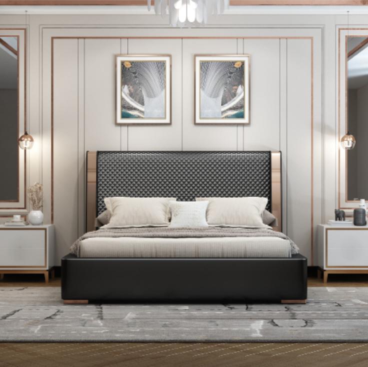 Schlafzimmer Betten Graues Lederbett Moderne Möbel …