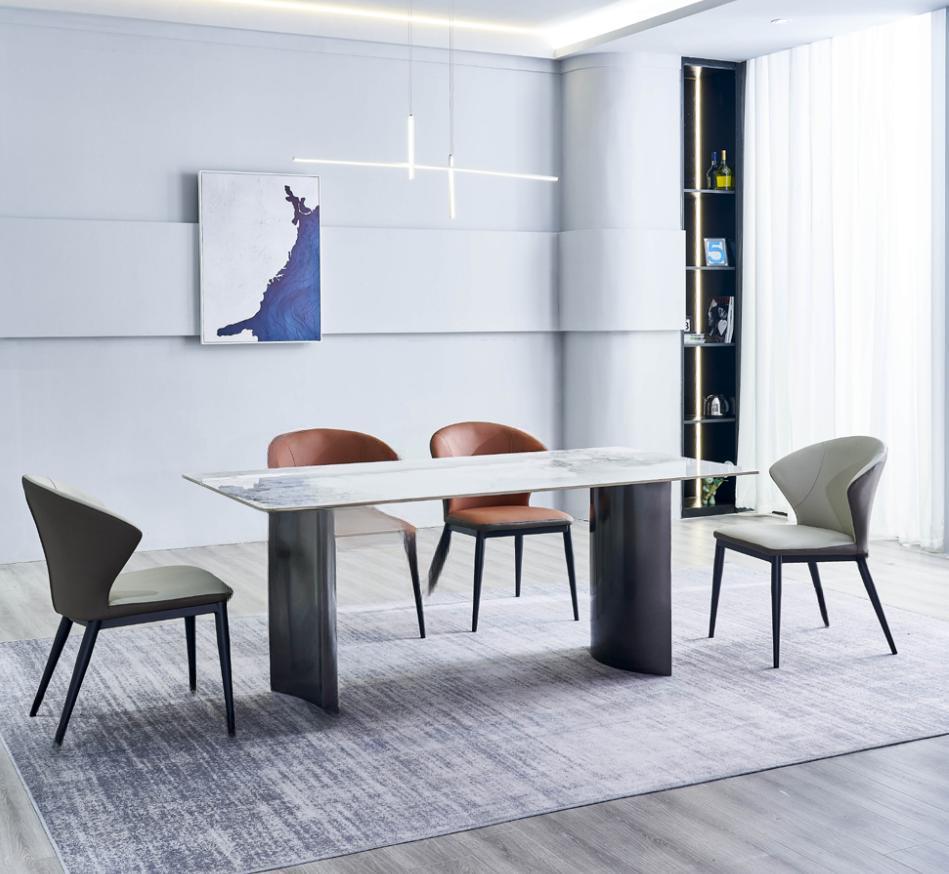 Esszimmer Möbel Weißer Esstisch 4x Kunstleder Stühle Luxus …