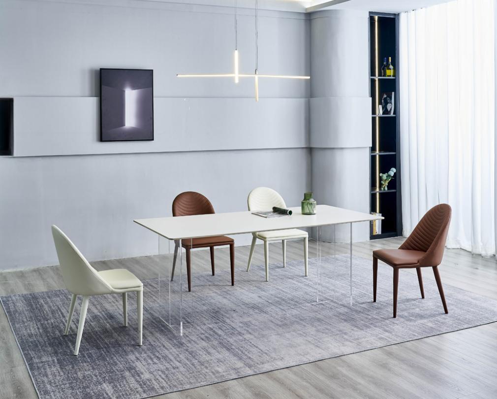 Esszimmer Möbel Weißer Esstisch 4x Kunstleder Design Stühle …